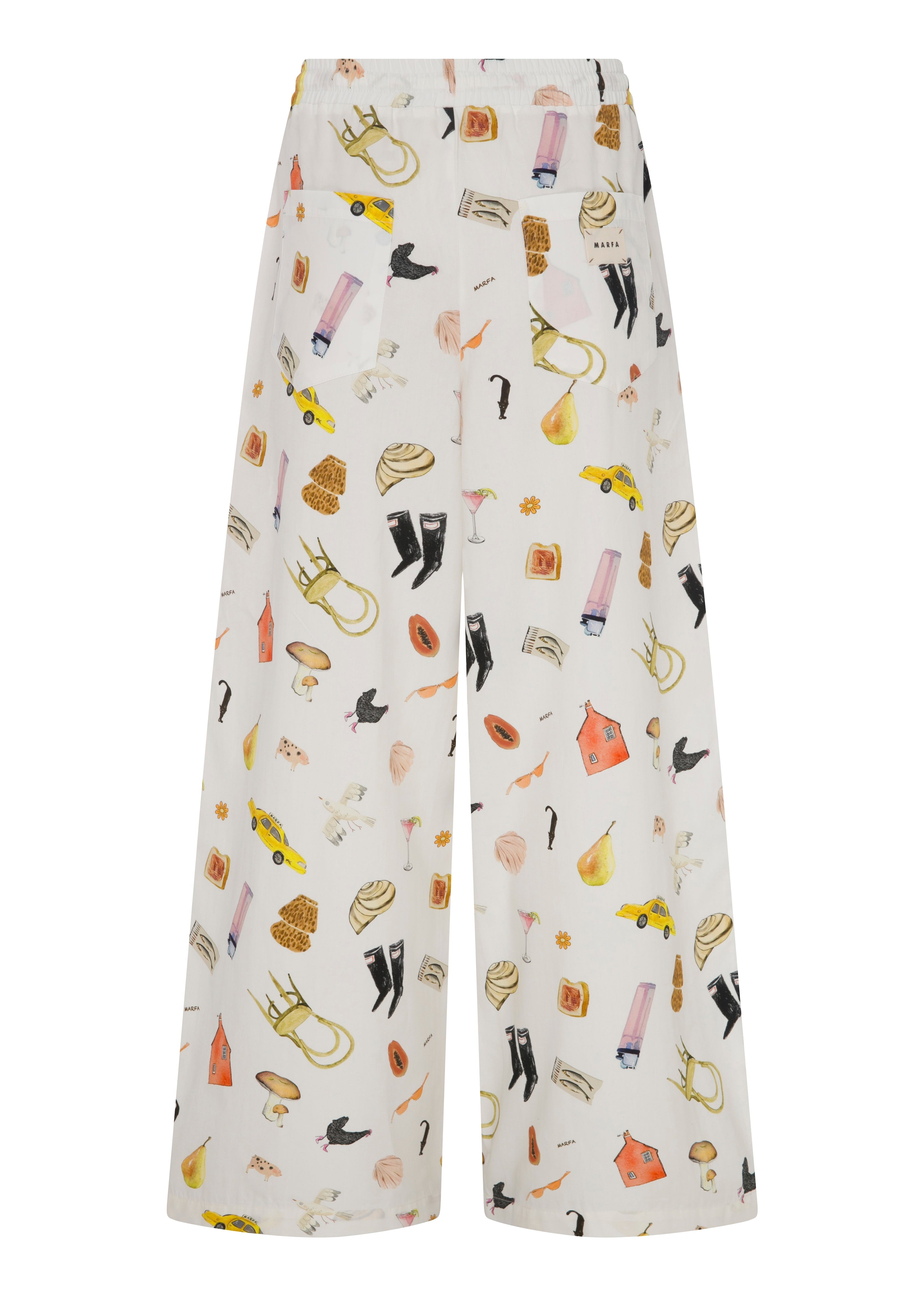 White mixed trousers