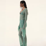 Green Debbie Lace Top