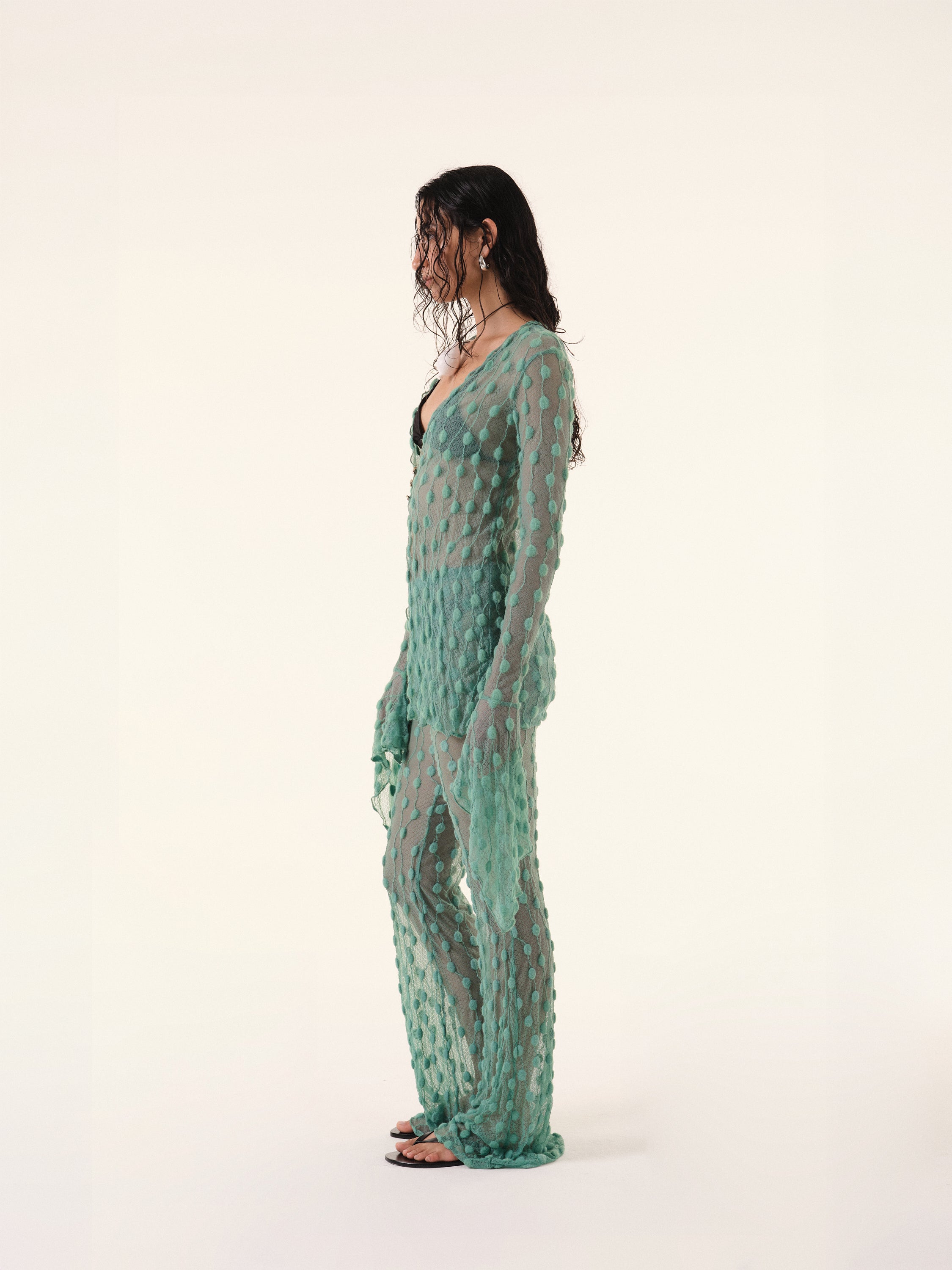 Green Debbie Lace Trousers