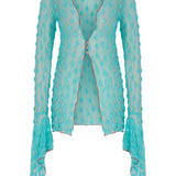 Tiffany Blue Debbie Lace Top
