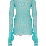 Tiffany Blue Debbie Lace Top