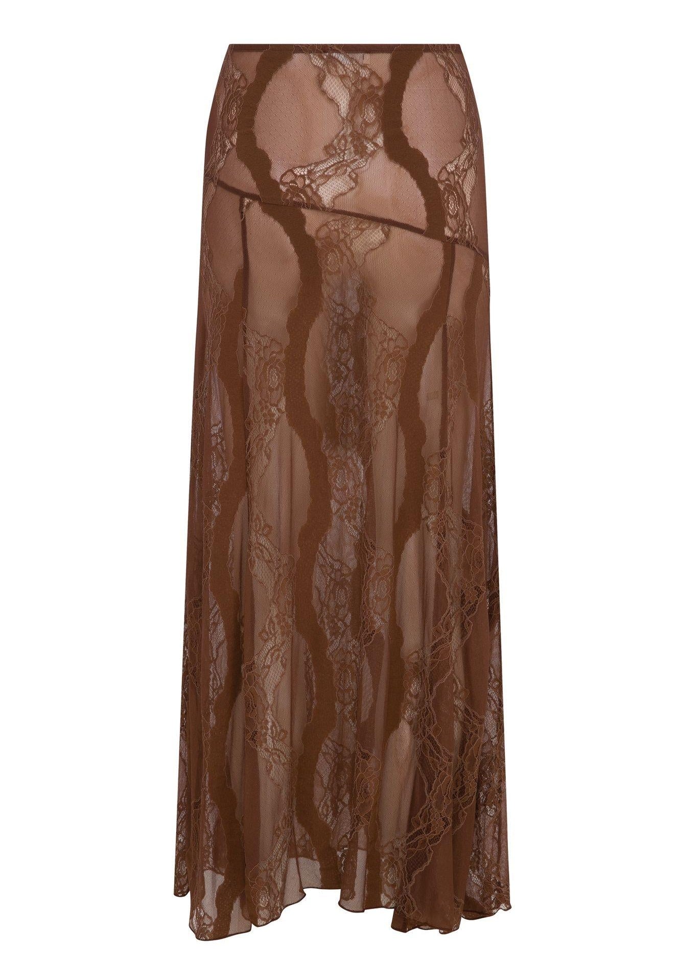 Mocha Mousse Lace Skirt