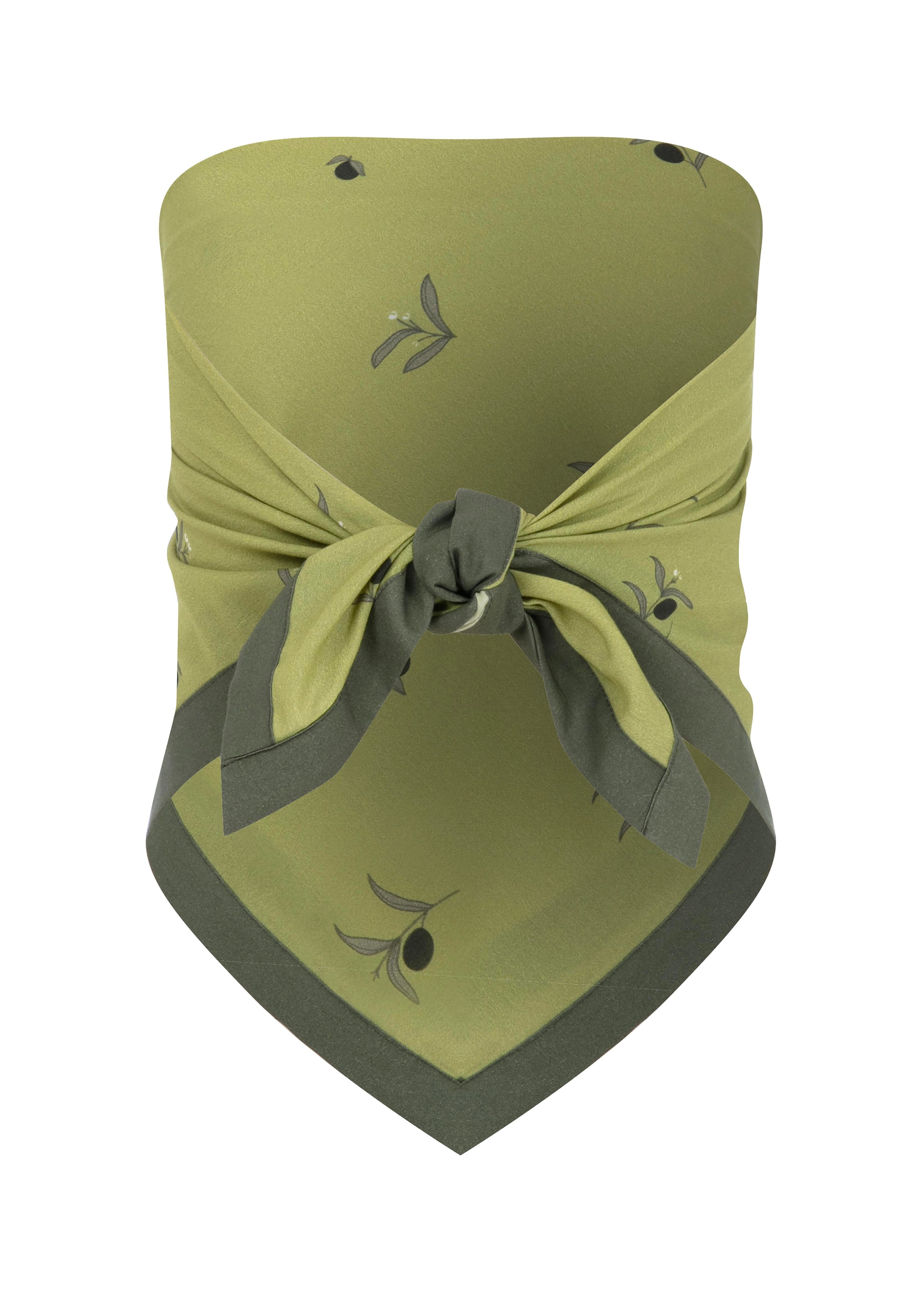 Green Olive Top And Scarf
